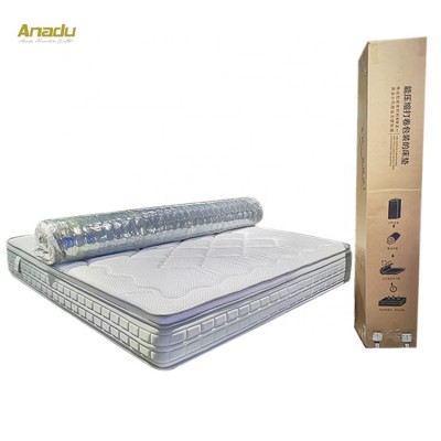 high quality  pocket  spring latex memory foam   roll package  mattress