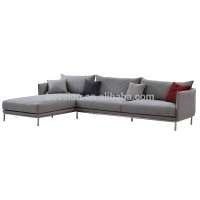 European Design Fabric Corner living room Sofa Set Designs With Stainless Steel Legs