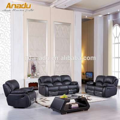 China living room furniture of manual/ electric recliner PU/Real leather sofa