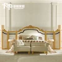 New modern classic antique reproduction french style furniture gold leaf gilding bed